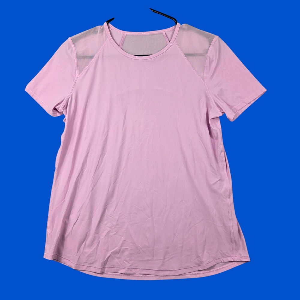 Lululemon Sculpt Short Sleeve Women M&S Pink Excellent Mesh Back Pleated Tee